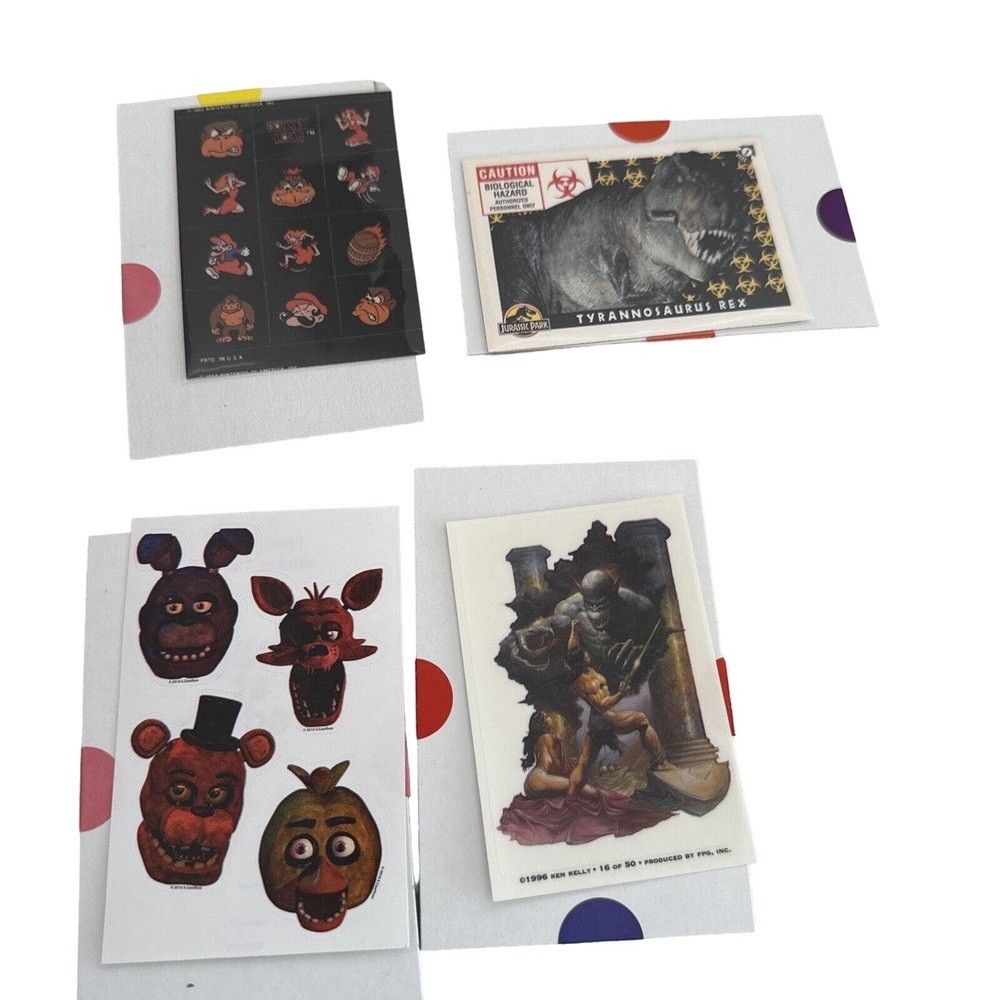 VTG Donkey Kong Five Nights Of Freddy’s Jurassic Park Sticker Vending Machine